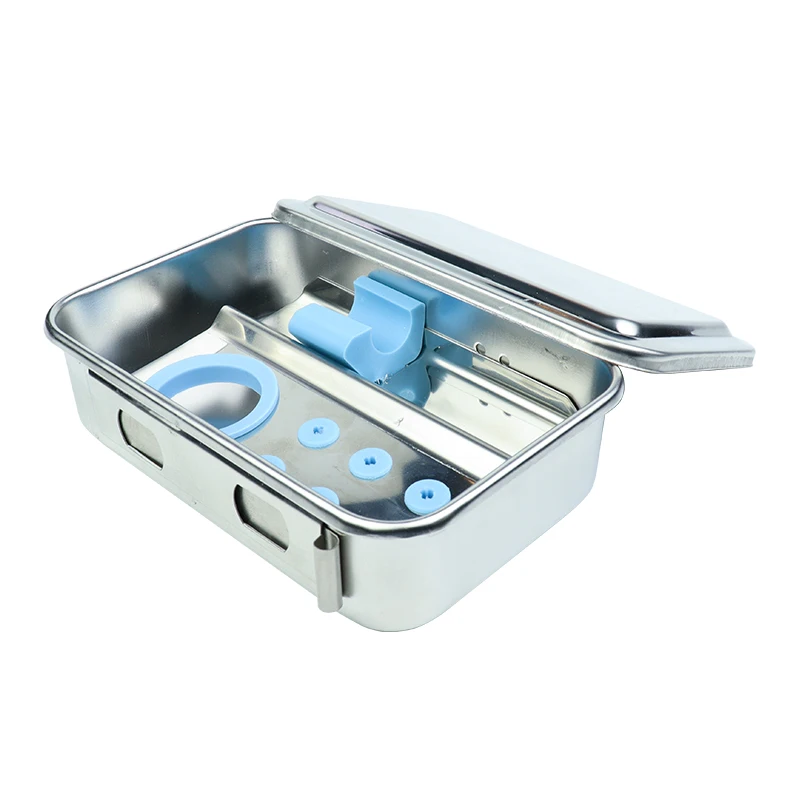 VVDental Stainless Steel Sterilization Tray Box Square Plate With Hole Cover Surgical Equipment