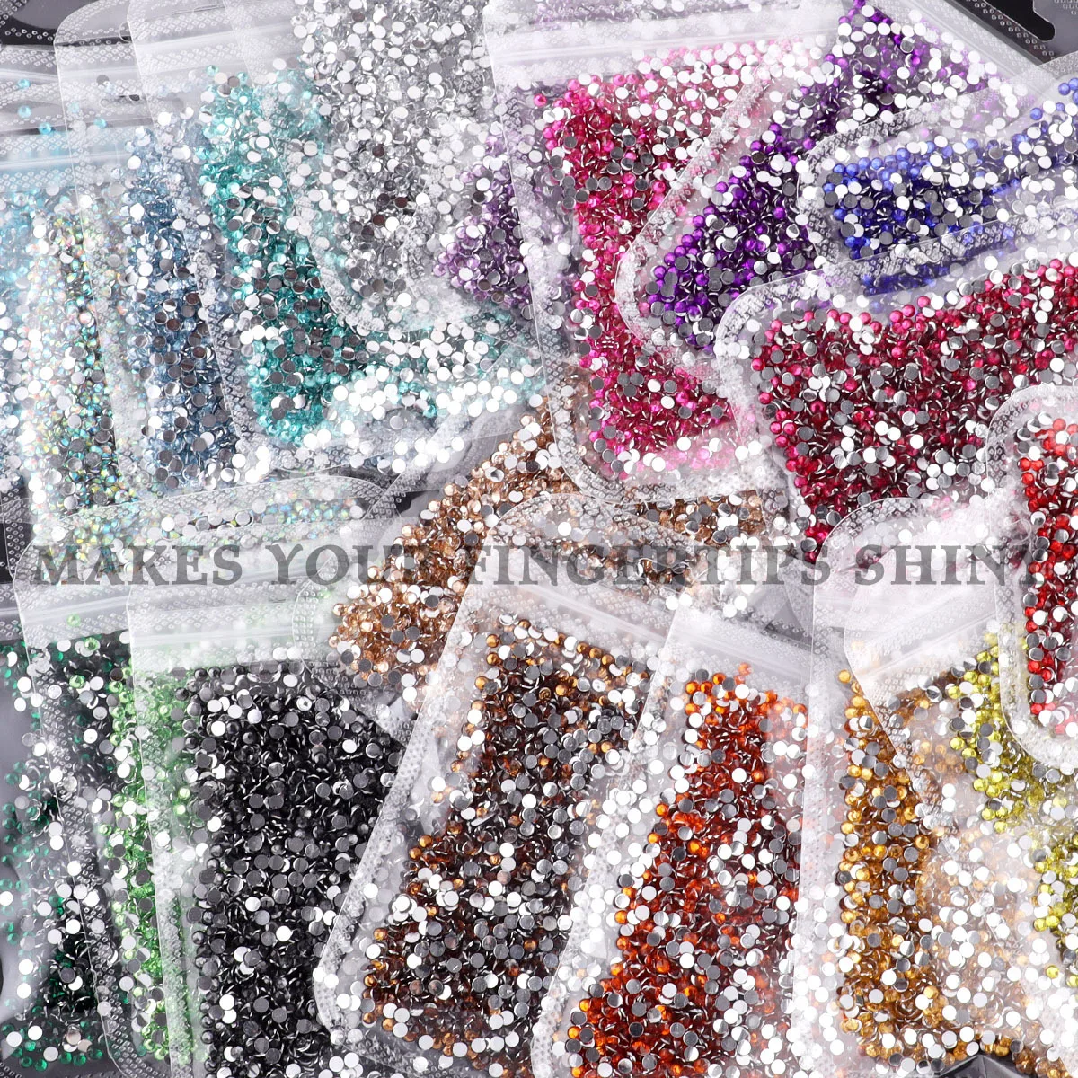 10000 قطعة من أحجار الراين المسطحة من الراتنج المتلألئ للغاية لفن الأظافر، أزياء الزفاف، ديكور جراب الهاتف، أحجار الراين متعددة الألوان