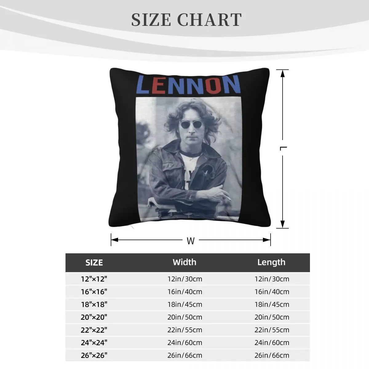 John Histper Lennon 'John Histper Lennon Red White Lennon للنساء البالغات 'Rock Band The M Pillow Case