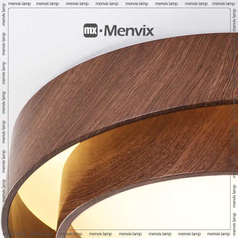 Menvix Nordic Walnut Wood LED Ceiling Chandelier for Living Dining Room Balcony Bedroom Lamp Home Decor Indoor Lighting Fixture