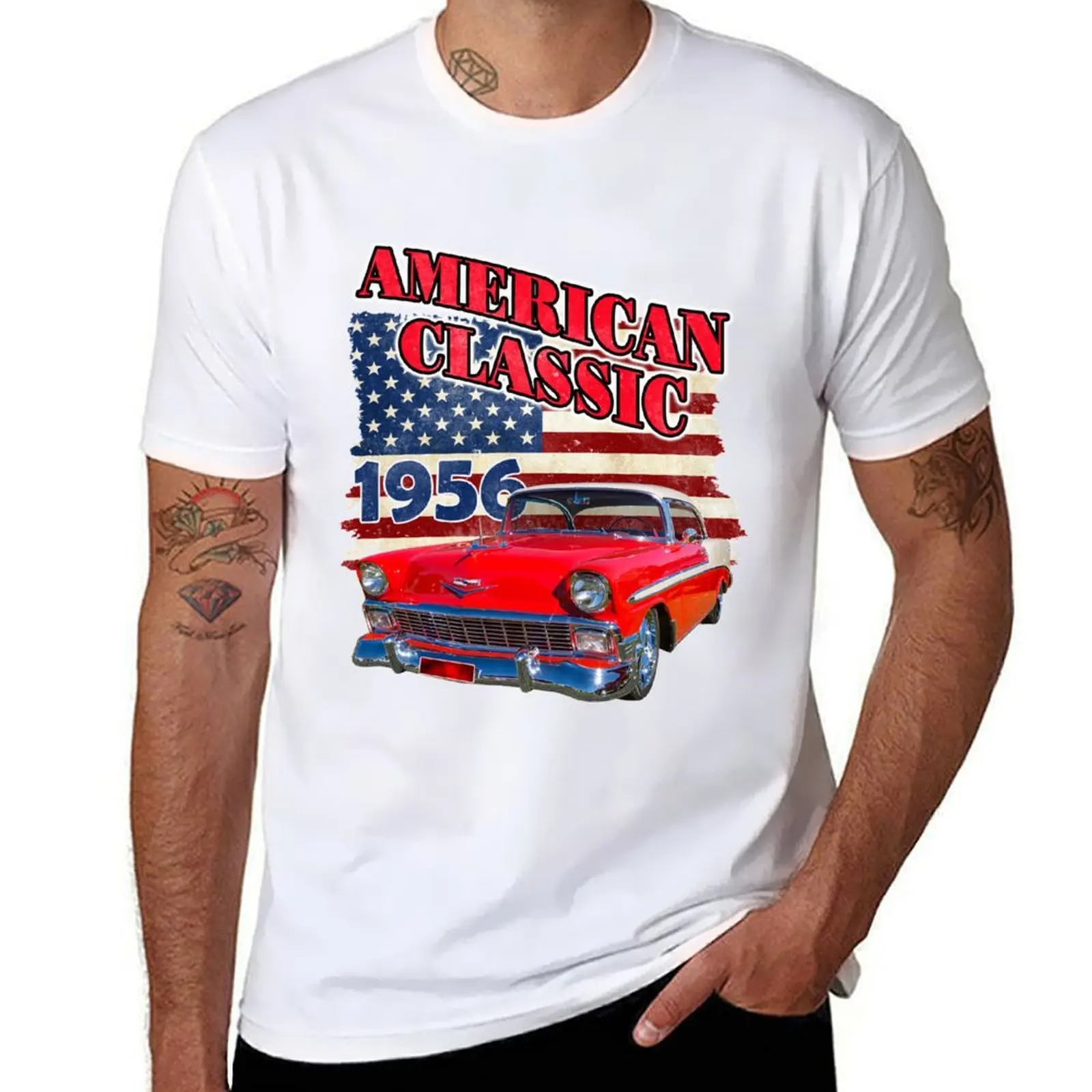 

American Classic 1956 T-Shirt man t shirts for men cotton tshirt 100% t shirt man cotton T-shirt