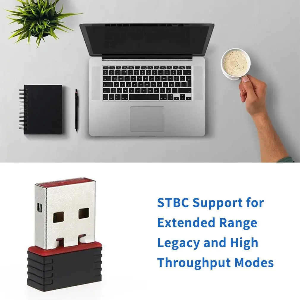 1pc Mini USB Wireless Wifi Adapter Dongle Receiver Network LAN Card PC 150Mbps USB 2.0 scheda di rete Wireless