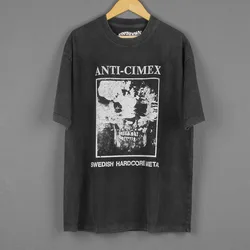 Anti Cimex T-Shirt Swedish Hardcore Metal Punk Asocial MOB47 Driller Killer Men Summer Cotton Tee Shirt