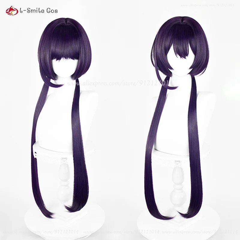 High Quality Anime Izumi Kyouka Cosplay Wig 88cm Purple Black Izumi Kyouka Wigs Heat Resistant Hair Party Wigs + Wig Cap