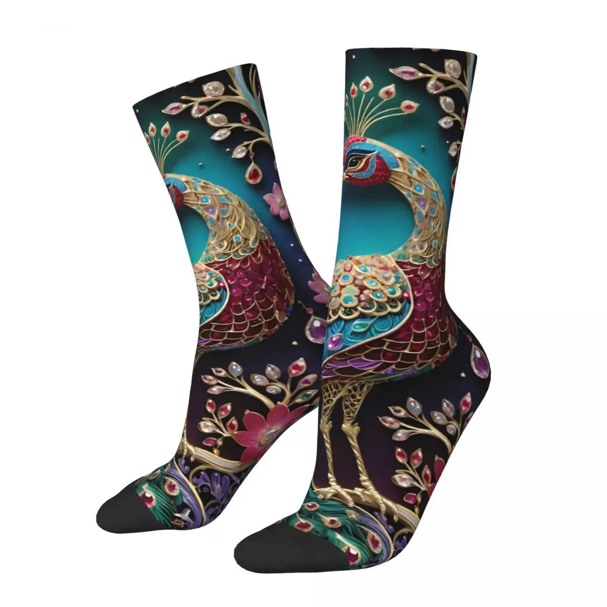 Peacock Socks Printed Men's Stockings Polyester