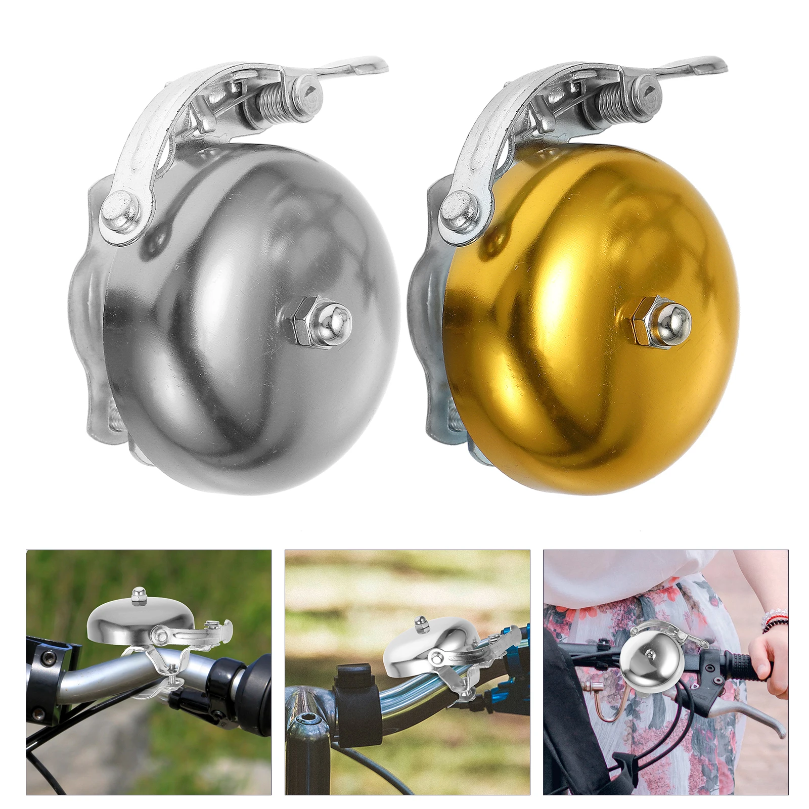 

2Pcs Bicycles Bell Aluminum Alloy Convenient Road Bike Multifunction Cycling Bell Professional Portable Practical Anti-Loss