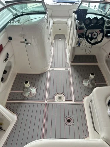 Non-Slip EVA Faux Teak Marine Mat Self-Adhesive 6mm Yacht Cockpit Pad for 2007-2010 Chaparral 236 SSX Boat Decking Easy Install