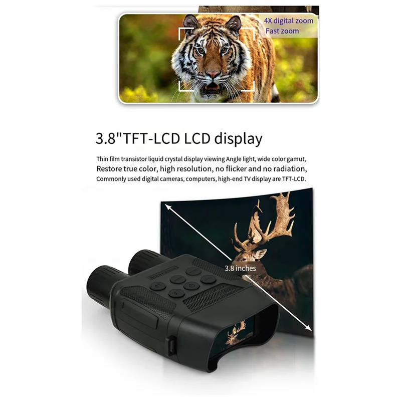 Новое бинокулярное устройство ночного видения для приключений на открытом воздухе HD телескоп черный цифровой большой экран устройство ночного видения