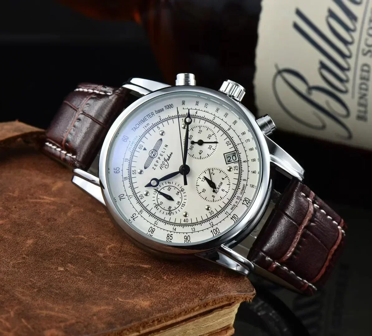 2026 Nieuwe Zeppelin Automatische Datum Polshorloge Drie-ogen Run Seconds Multifunctionele Timing Business Leisure Quartz Herenhorloge