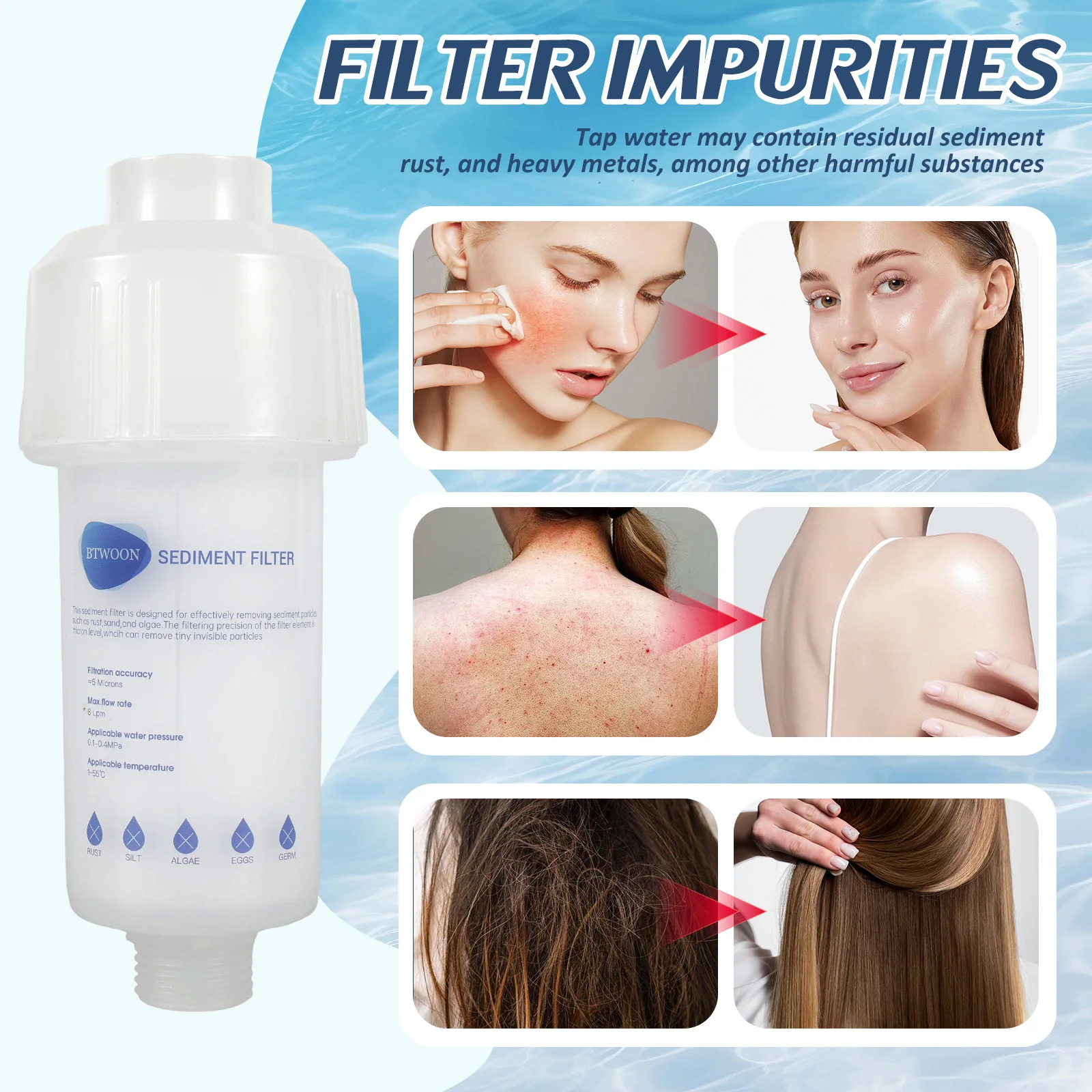 Water Filter Under Sink Drink Water Filter Shower Washing Chlorine Removal Purifier Under Counter Drink Water Filtration System