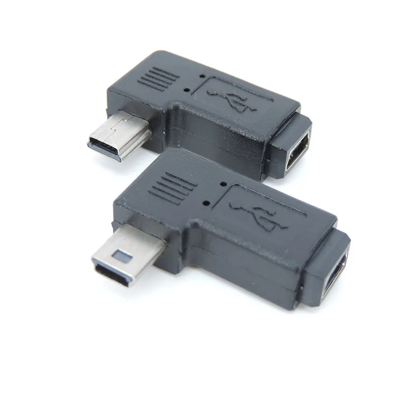 Mini USB 5pin Elbow Male to Female 90 Degree Adapter M to F Left and Right Angle Extended Adapter Converter Connector a7