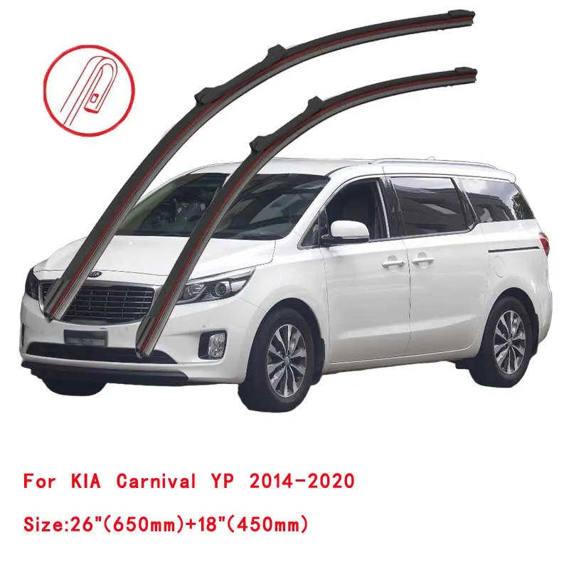 For KIA Carnival KV UP VQ GQ YP KA4 MPV 1998 2005 2006 2008 2010 2014 2015 2016 2019 2021 Double Rubber Windshield Wiper Blades view 2