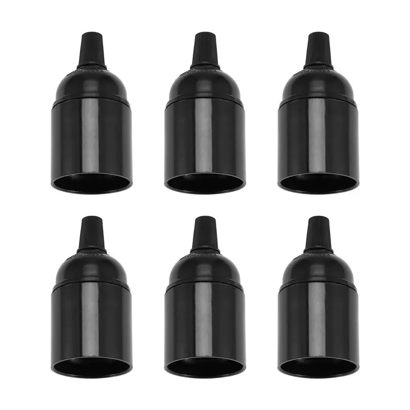 ABMS-6-Pack Bakelite Lamp Holder E26/ E27 Light Socket Vintage Bulb Socket ES Screw Lampholder For Ceiling/Pendent/Floor