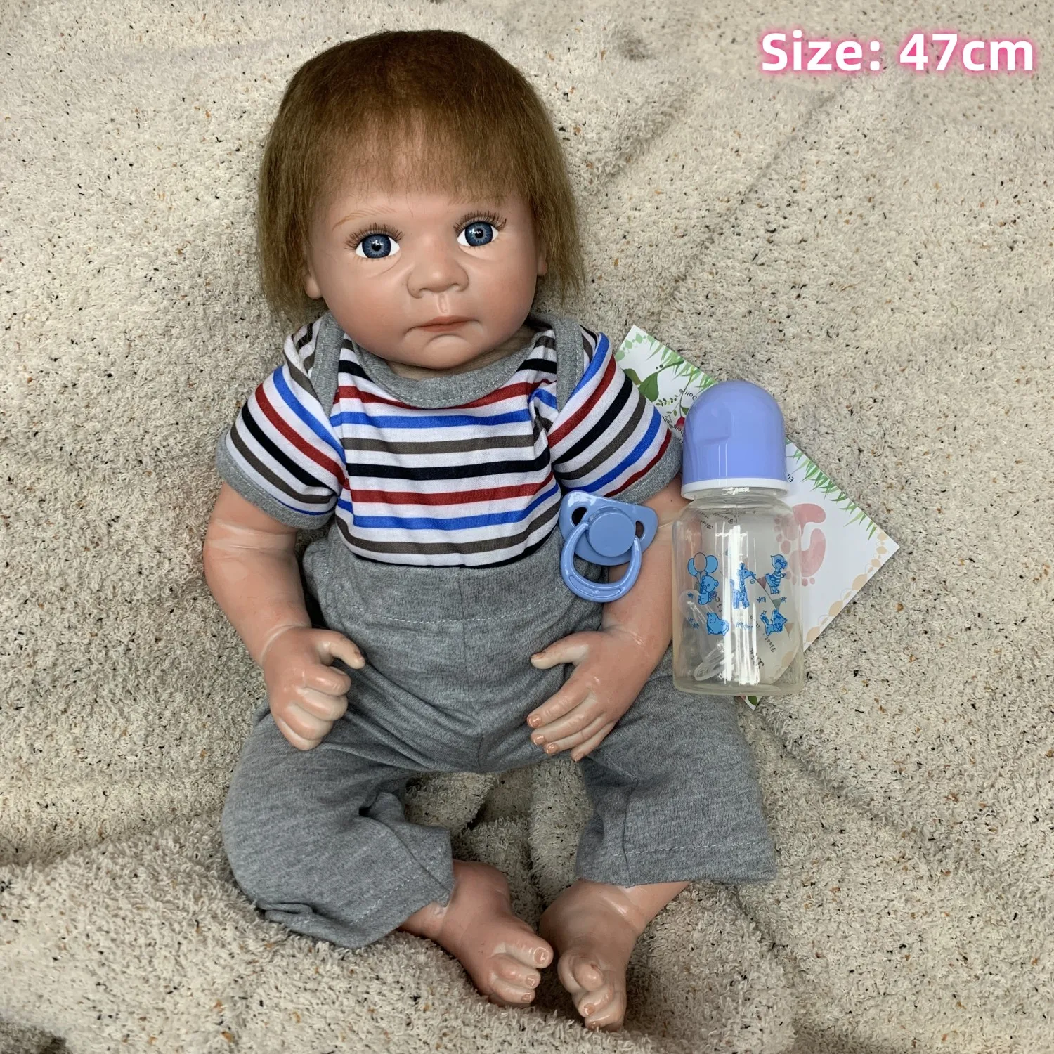 AnjoDoll 18-20 بوصة رسمت تولد من جديد دمية طفل، شعر متجذر الوليد دمية طفل نابض بالحياة بيبي دمية واقعية لعبة Boneca Brinquedo