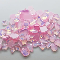 Opal Mocha Pink Mixed-Shaped Wholesale Flat bottom Nail Art rhinestones Self-Adhesive Shiny Glass Crystal 3D Nail Decoration