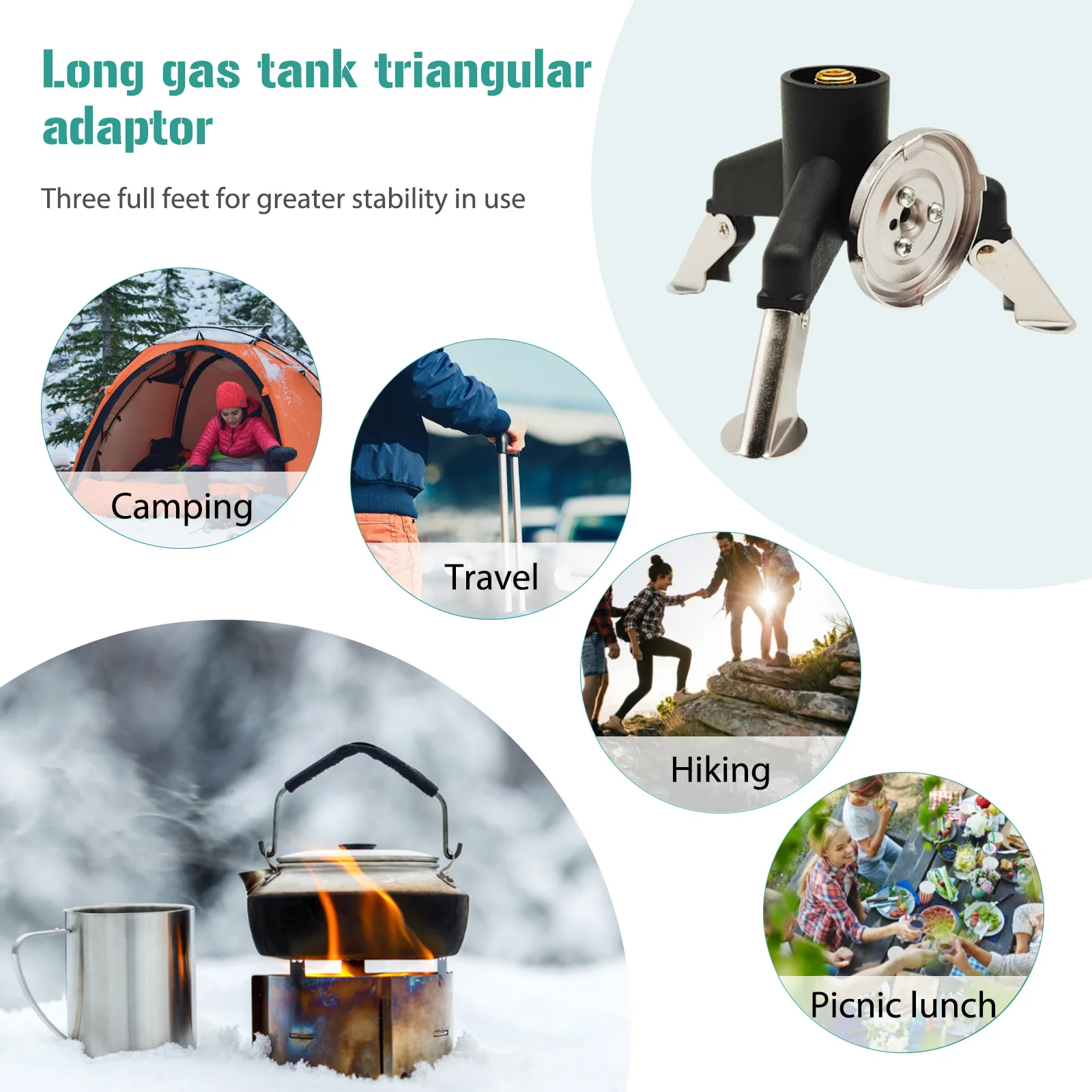 Copper Outdoor Gas Stove Converter Ultralight Gas Tank Stand Connector Threaded Mouth Air Tank Converters Stove Supplies