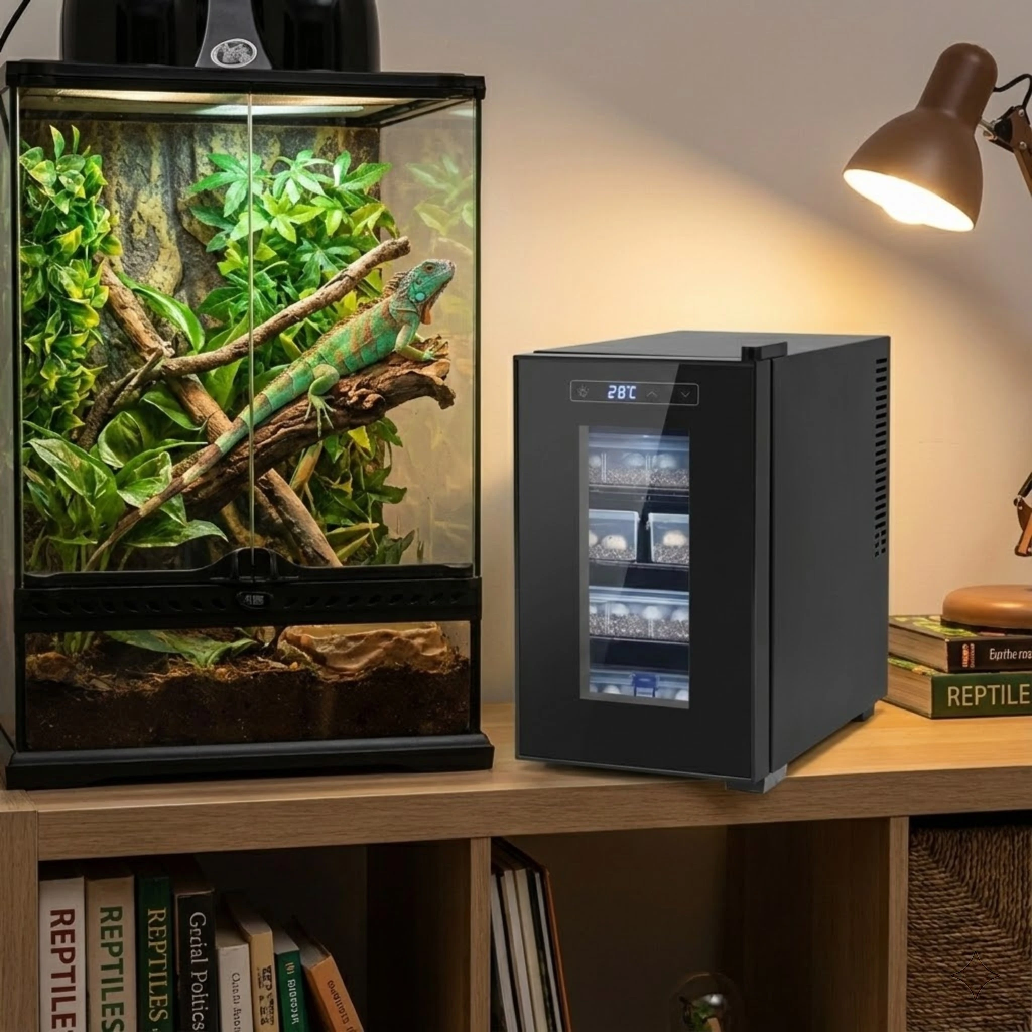 

110 В инкубатор для яиц рептилий для ящериц, змей, амфибий, брудер, бесшумная работа, воздушное охлаждение, автоматический контроль температуры