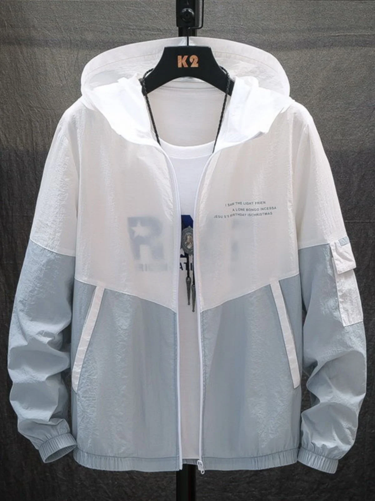 

Summer Ultra-Thin Ice Silk Men's Sun Protection Clothing Breathable Skin irt UV Protection Outerwear Trendy Polyester Jaet
