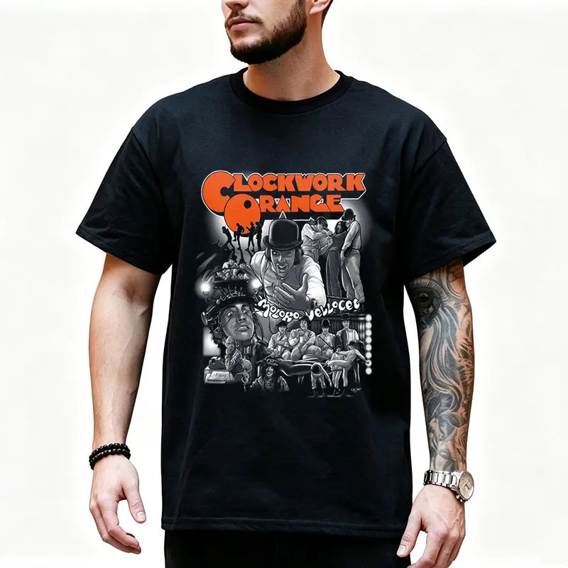 A Clockwork Orange 0825 Retro Movie Graphic T‑shirt Alex Droog Print Unisex Casual Tee Short Sleeve Streetwear All size S-6XL