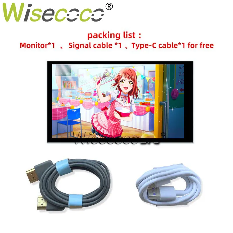 Wisecoco 6 Inch 2K Pocket Monitor 2560x1440  Raspberry Pi Monitor Built-in battery LCD Monitor Plug and Play Monitor