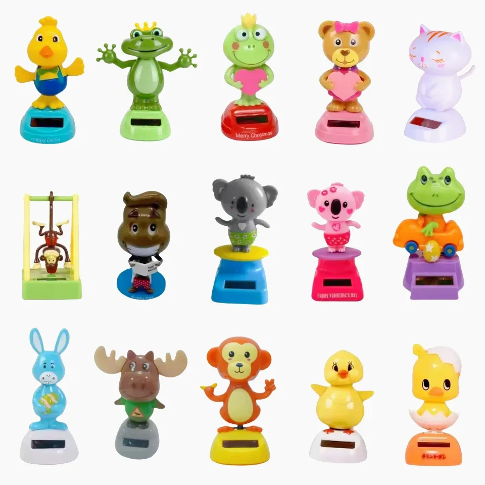 

Hot New Solar Car Interior Animal Dolls Figurine Rocking Rocking Model Car Dashboard Decoration