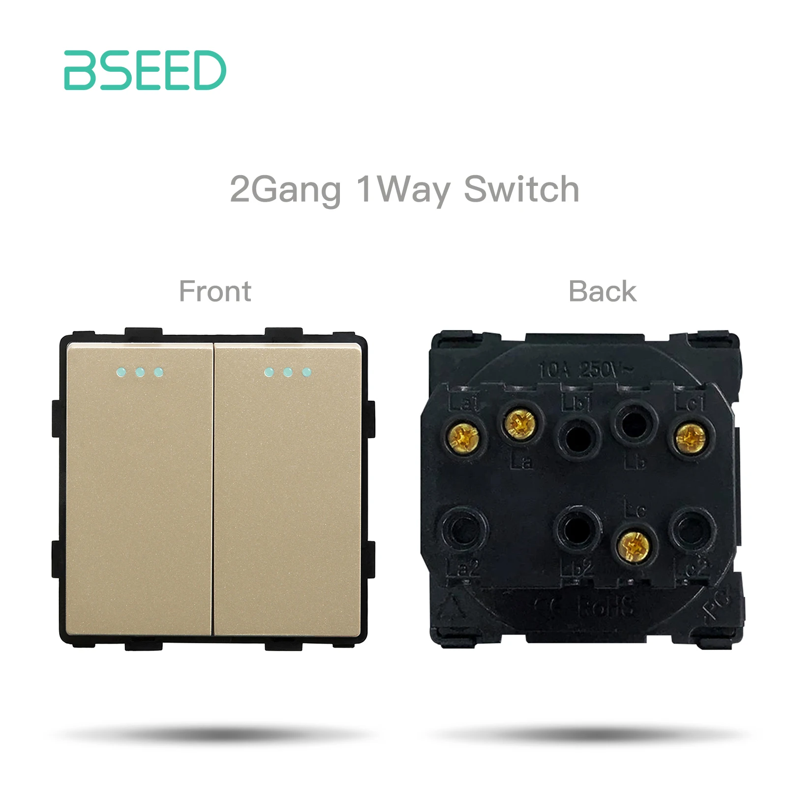 Zaad Mechanische Knop Schakelaar 1/2/3Gang 1/2way Usb Type-C Lading Poort Stopcontact Diy Functie Deel Kunststof Frame Alleen