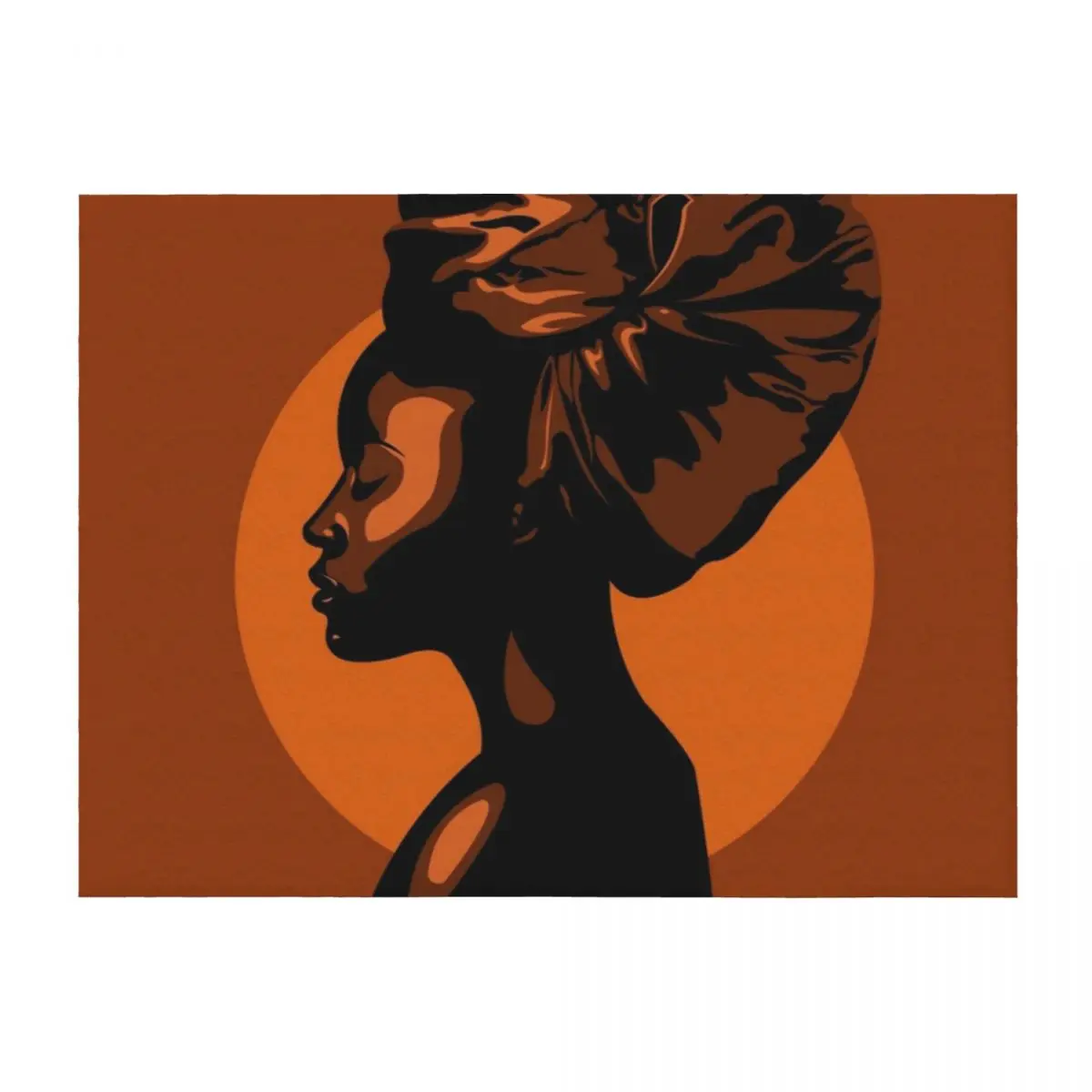 

African Woman Silhouette Illustration Throw Blanket Hairys Hairy sofa bed Furrys Blankets