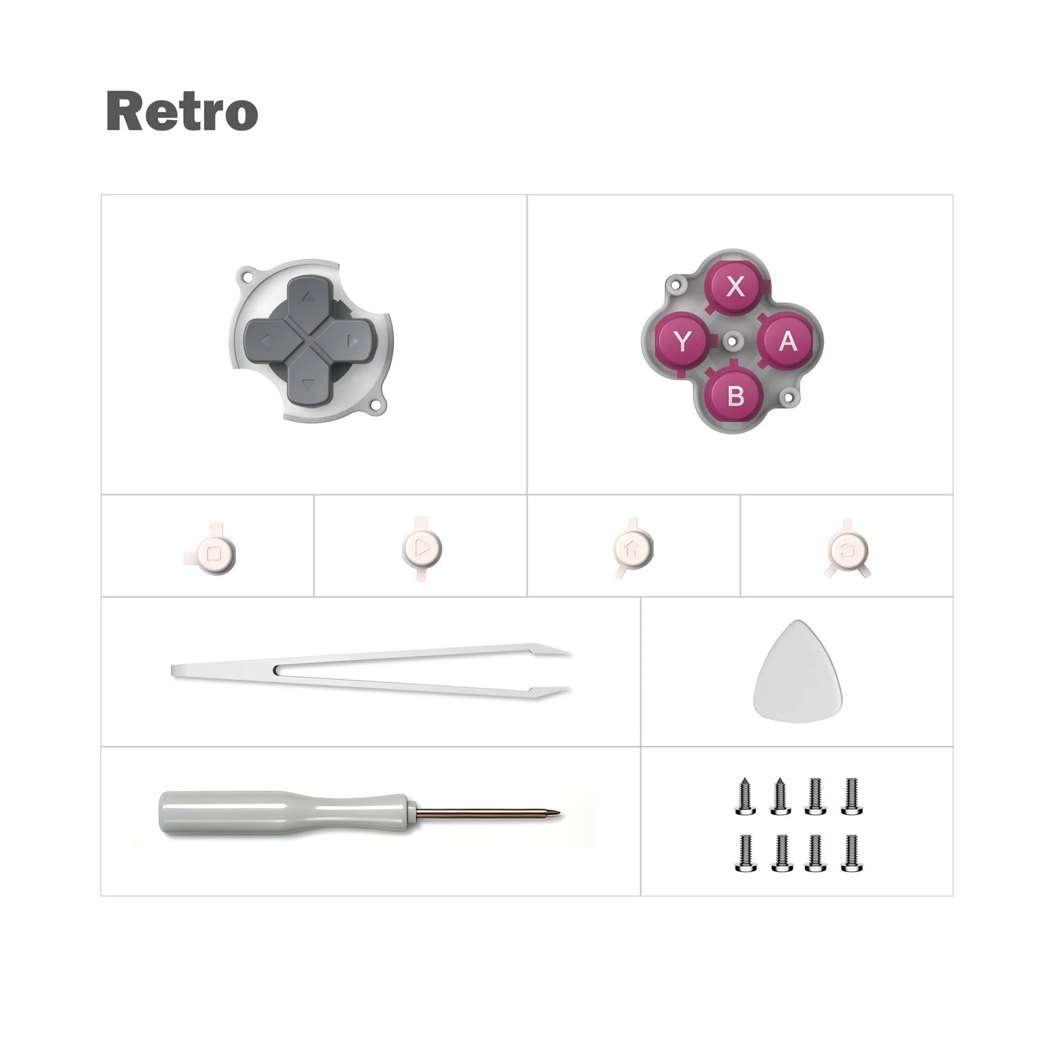 Retroid Pocket Nova Full Buttons, Game Console Repair Buttons Kit,  Multiple colors available RP Nova Accessories