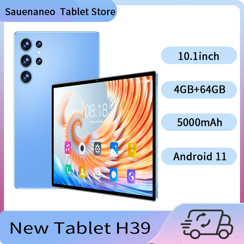 New 10.1-inch Tablet  WiFi Bluetooth Global Version Supports Google 4GB+64GB High-Definition Screen 1280x800 Android 11 Google