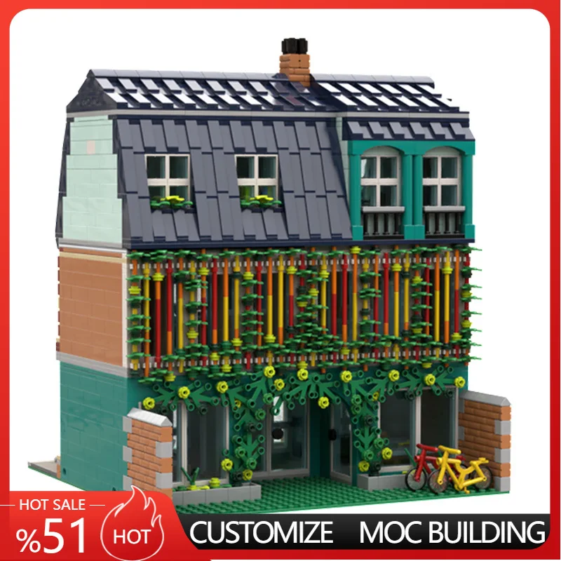 3332 PCS 시티 스트리트 스쿨 MOC 맞춤형 모듈식 빌딩 블록 심플 테크놀로지 브릭 모델 디자인 DIY 장난감 크리스마스 선물