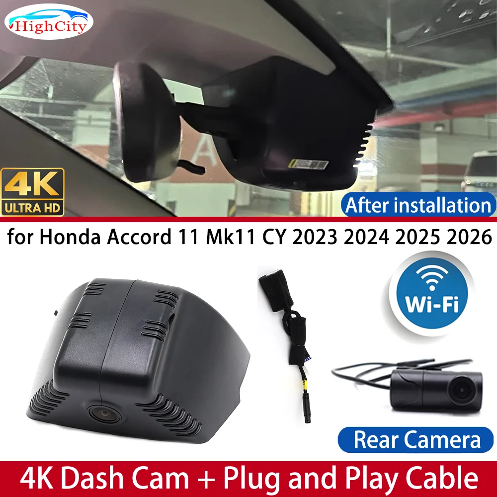 Dash Cam for Honda Accord 11 Mk11 CY 2023-2026 4K UHD DVR Wifi Camera Video Recorder Driving Recorder Dashboard Night Vision