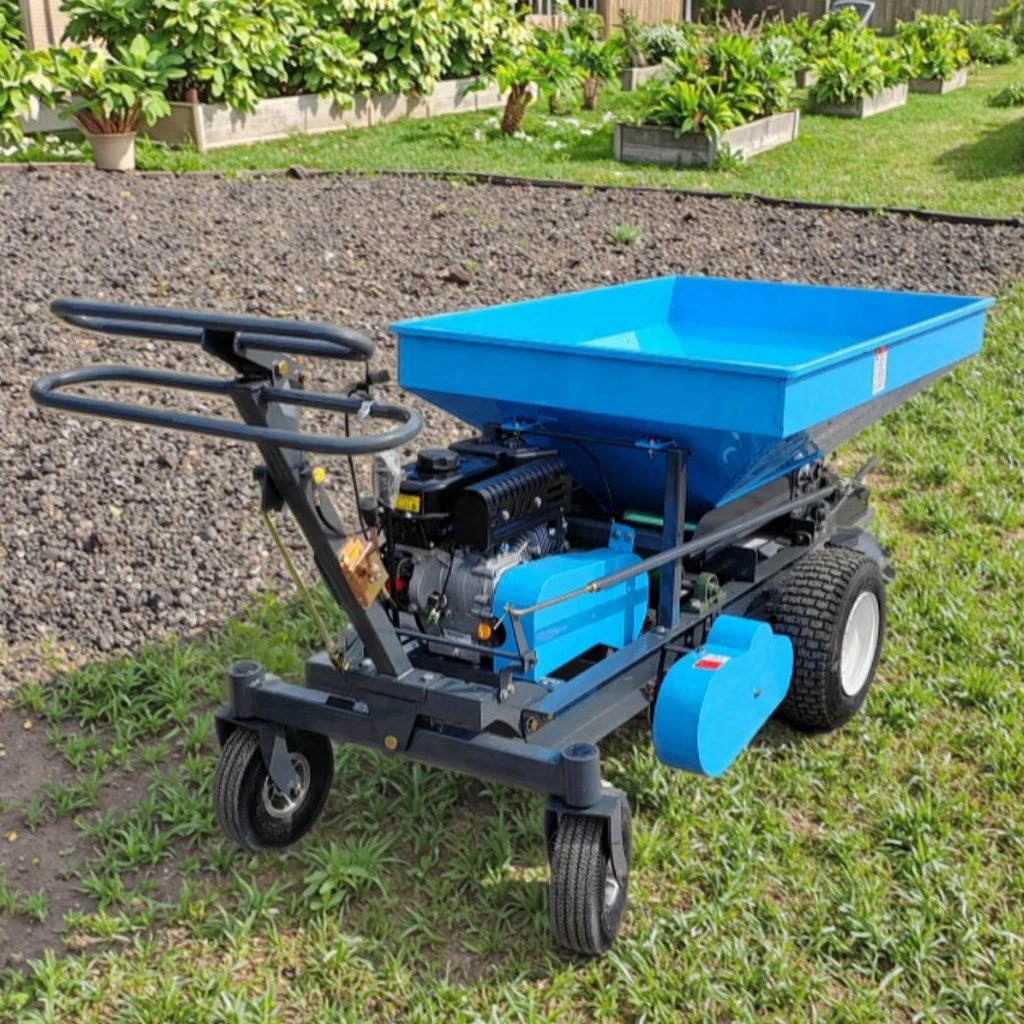 Espalhador de sal de disco duplo, espalhador de fertilizante automotor, espalhador de ração