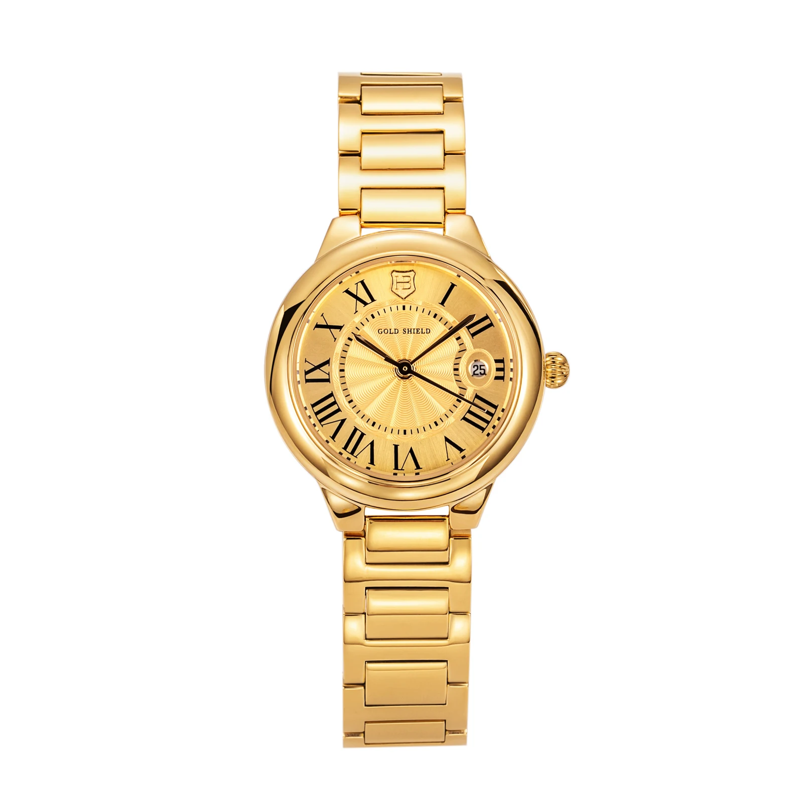 

Fashion Luxury Women's Watches 30mm 24K Gold Quartz Watch Waterproof Stainless Steel Calendar Chronograph Women Wristwatch Gifts
