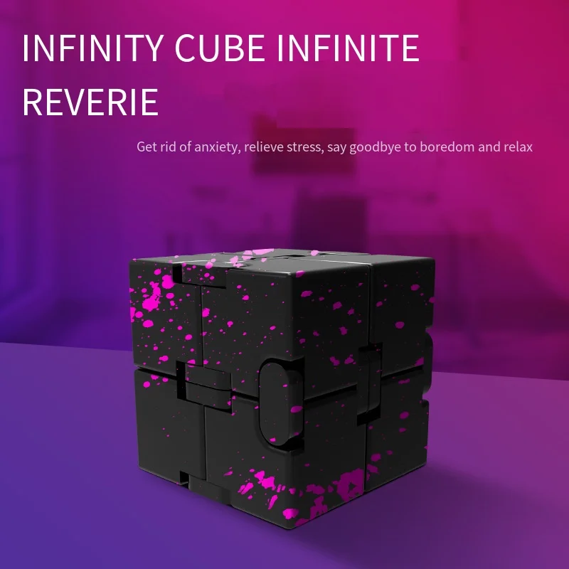 Cubo infinito in lega di alluminio metallo EDC antistress mini giocattolo portatile ufficio infinito agitarsi relax giocattoli di sfiato