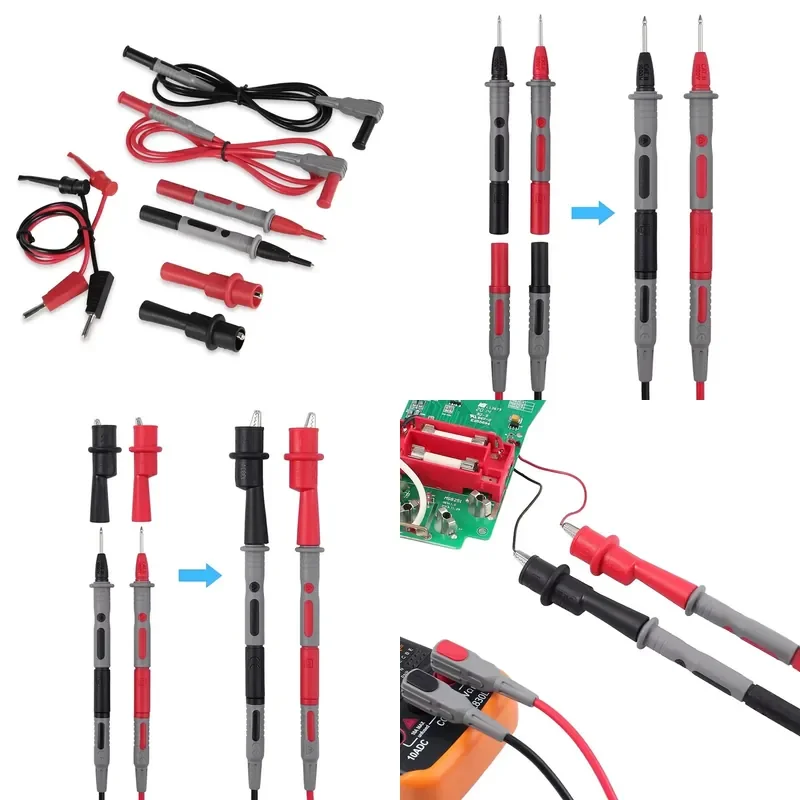 Economic 4mm Banana Plug Test Leads Test Probe Pens Alligator Clips Grabber Hook Test Leads Set Kit for Measuring