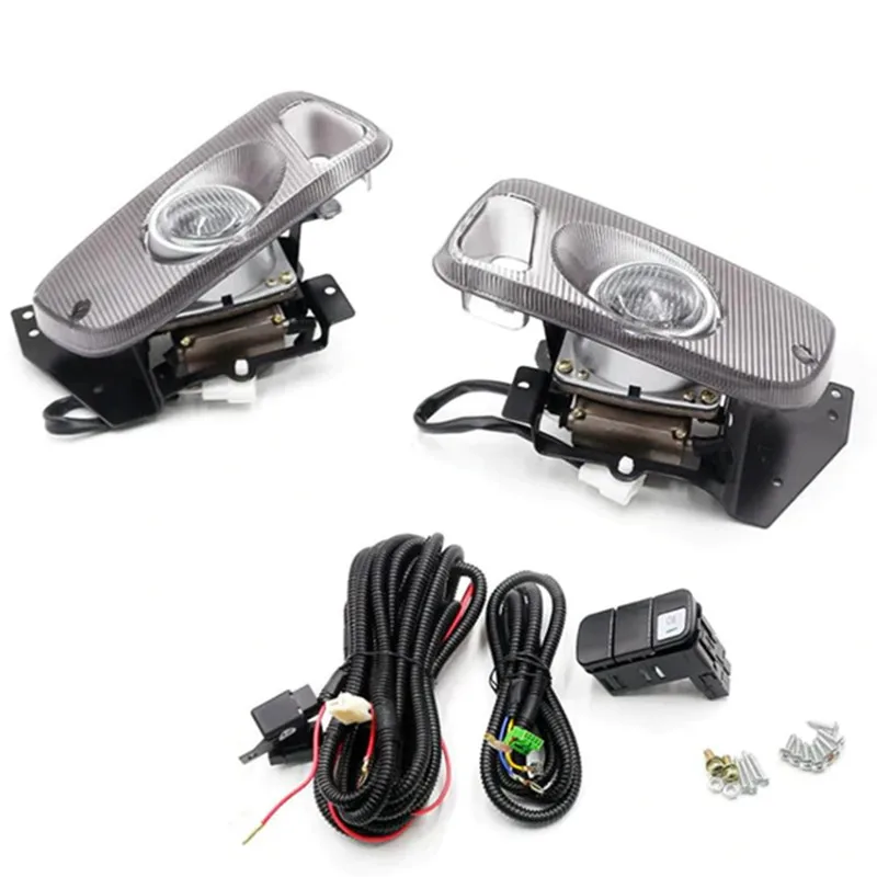 1Set Left Right Fog Lamp Front Bumper Driving  Fog Light For Honda Civic 1992-1995 2/3D Eg D15 D16 1.5/1.6 +Switch Wring