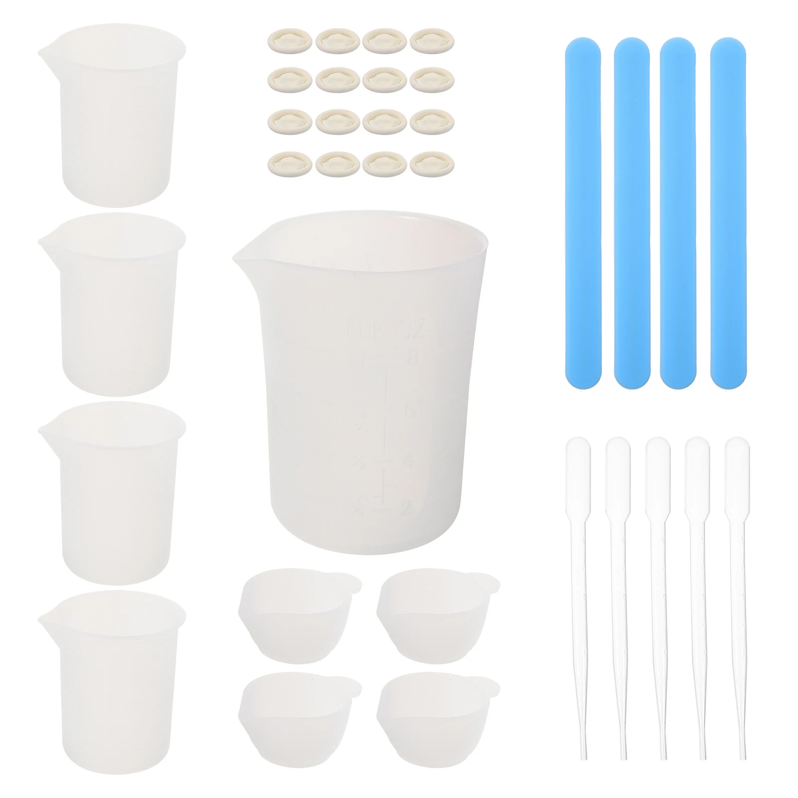 

1 set Silicone Mixing Cups Epoxy Tools Measuring Cups for Resin Resin Mixing Cup Kit DIY Crafts Supplies Jewelry Making