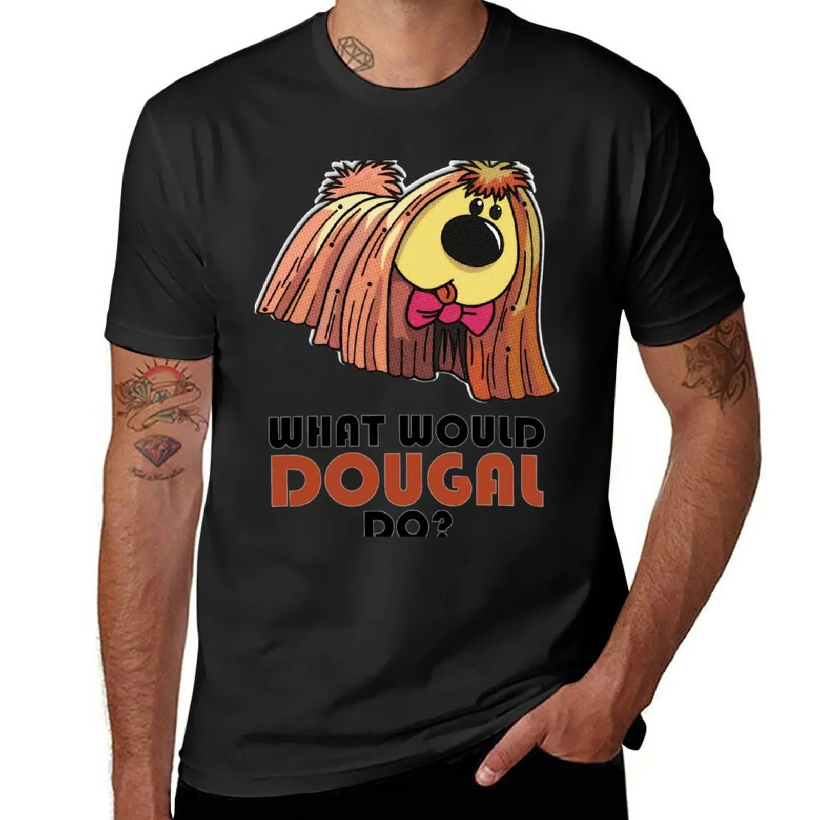 

New Retro 1970s Dougal Magic Roundabout Logo Design T-Shirt Short t-shirt summer clothes plain t-shirt mens t shirts pack