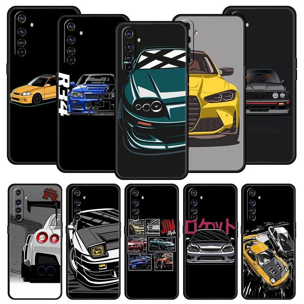 

JDM Type R Civic Sport Car Phone Case For Realme 12 11 10 9 8 5G 7 6 GT5 GT3 GT2 Pro Plus C21 C11 C25 C35 GT Neo 2 3 3T 5 Cover