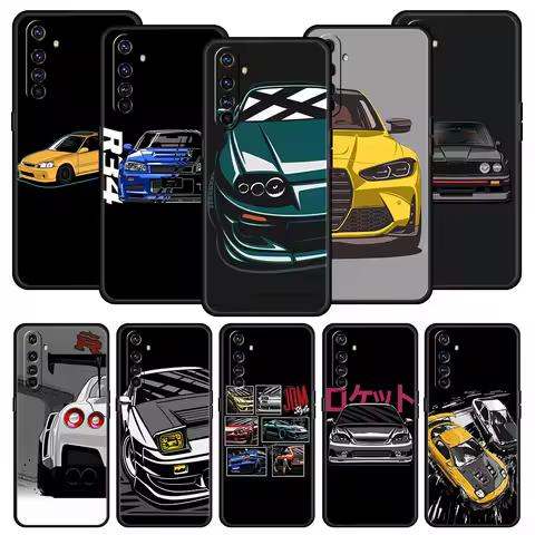 JDM Type R Civic Sport Car Phone Case For Realme 12 11 10 9 8 5G 7 6 GT5 GT3 GT2 Pro Plus C21 C11 C25 C35 GT Neo 2 3 3T 5 Cover