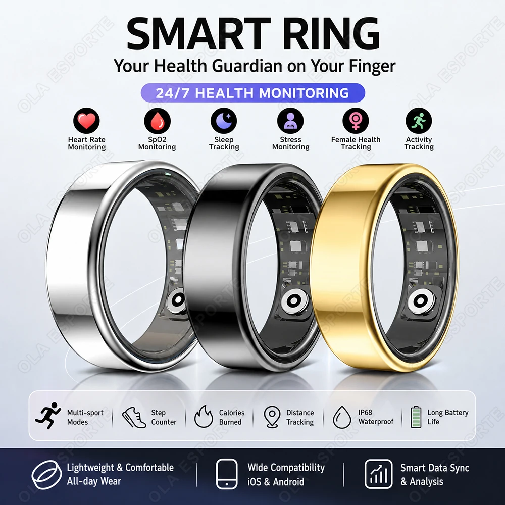 Temperature Ring Skin - خاتم ذكي R09 للرجال والنساء مع