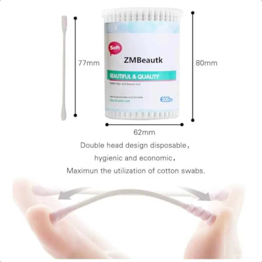 400pcs Organic Cotton Swabs for Infant Baby kid Adult RoundSpiral Head Qtip for Baby Ear se Clean 100 Cotton Double Tipped Pape