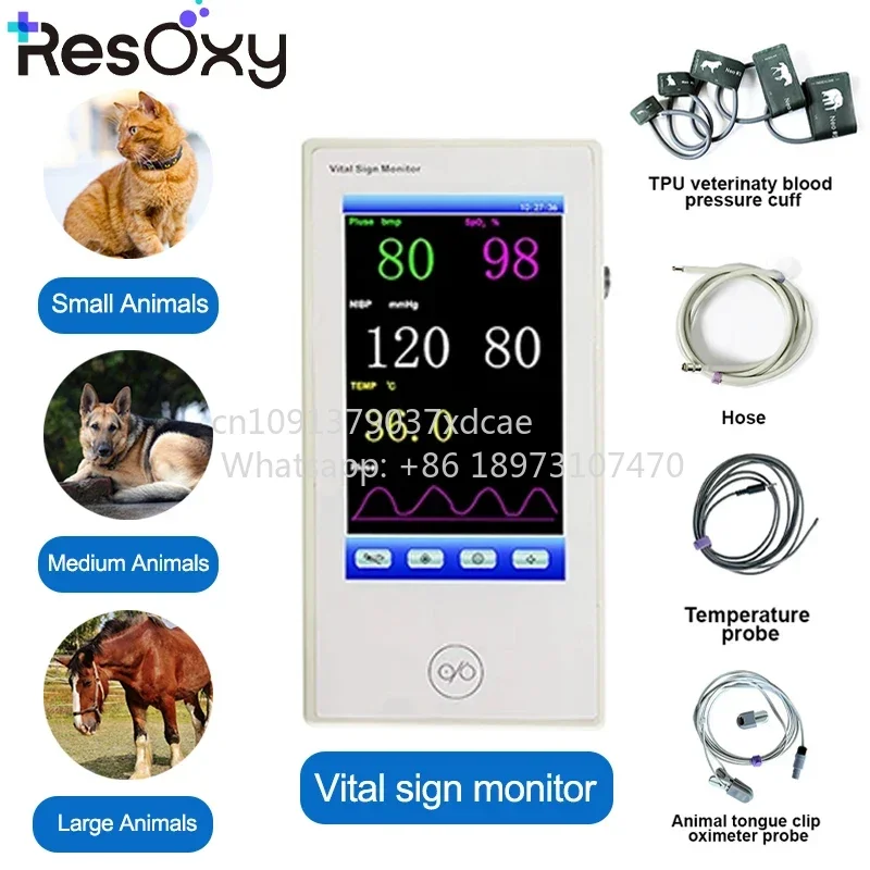 2026 NEW Resoxy Veterinary Vital Signs Monitor . . TEMP PR Multiparameter Veterinary Monitor For Pet . Supplies Acce