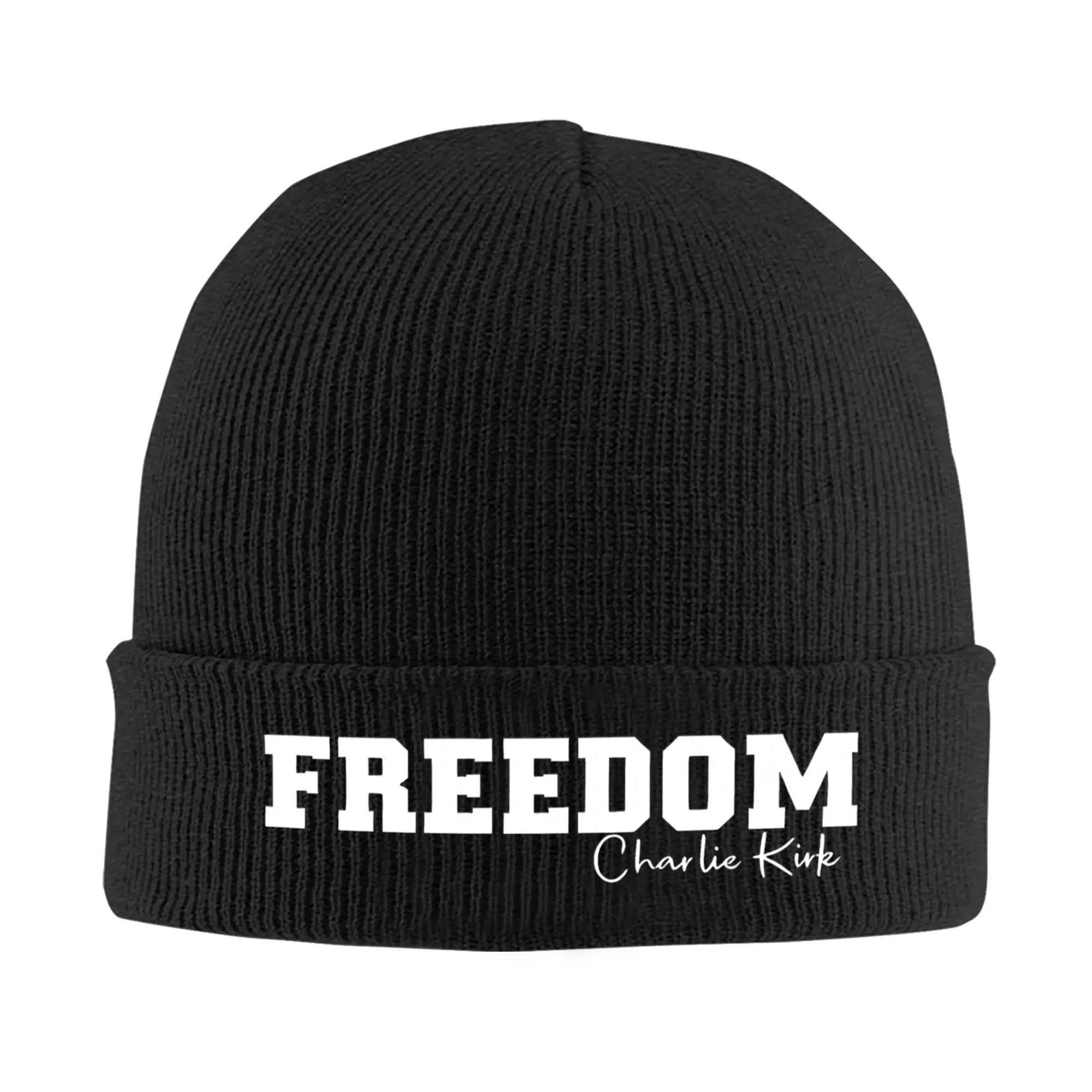 

Charlie Kirk Freedom Bonnet Hats Beanie Hats Autumn Winter Design Skullies Beanies Retro Unisex Adult Outdoor Elastic Cap