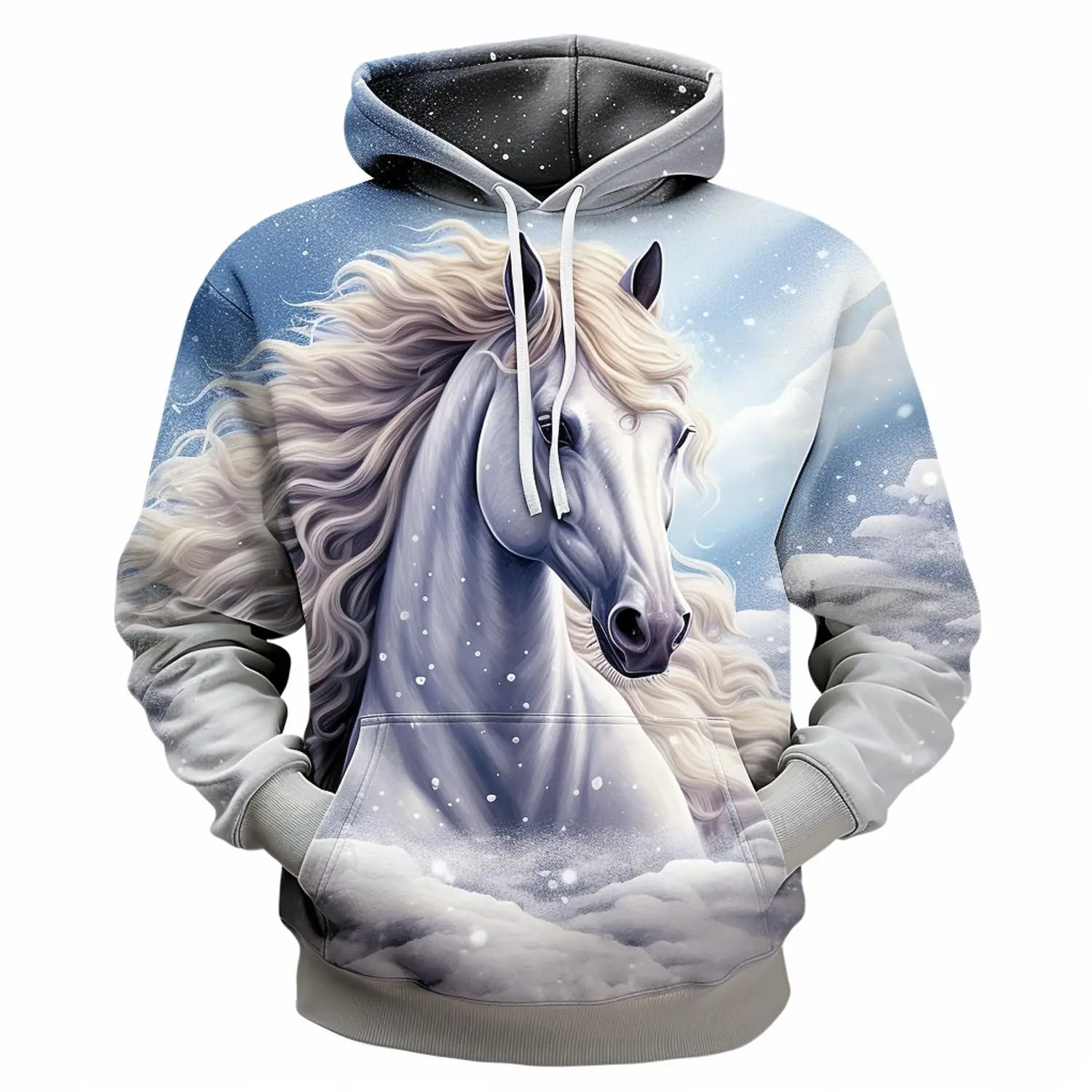 Horse Animal Graphic 3D Print Hoodies Men Women Hooded Sweatshirts Oversized Harajuku Pullover Y2K Tracksuit Coat Man Clothing