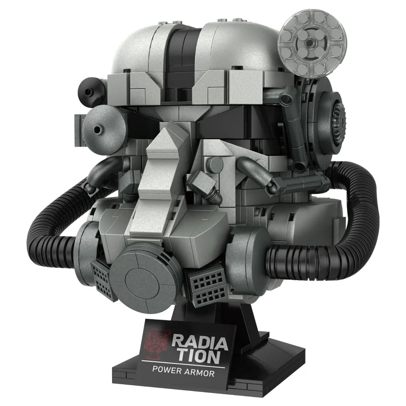 1168PCS MOC Creative Power Armor Helmet Radiation Helmet Gas Mask Building Blocks Model Desktop Decoration Puzzle Toys Kids Gift