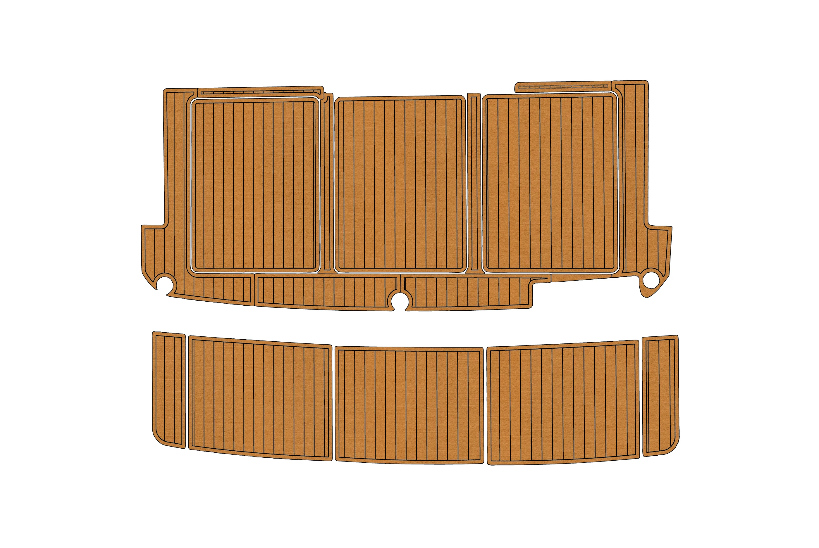 Eva foam Fuax teak seadek marine floor For 1985-1988 Bayliner 4550 Cockpit Swim platform 1/4