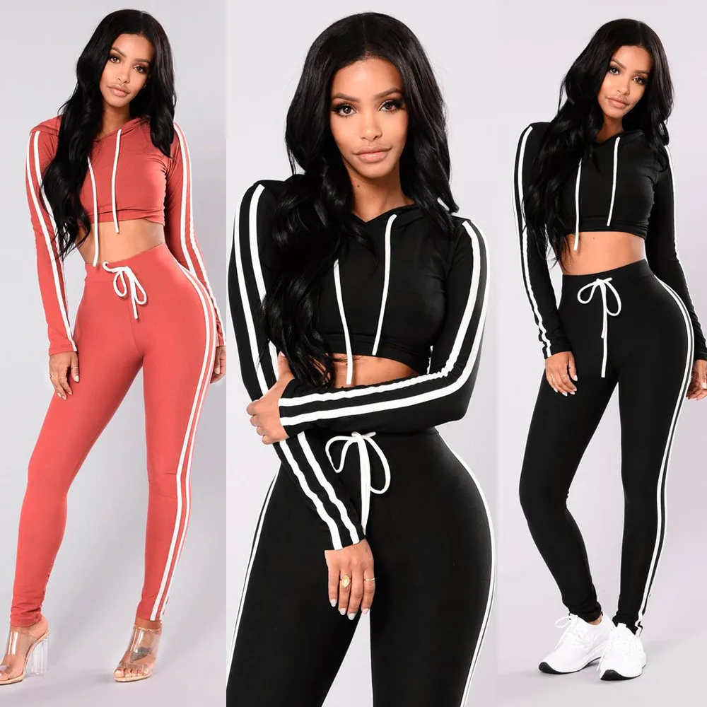 Women 2 Piece Activewear Yoga Set Long Sleeve Crop Tops High Waist Leggings Elastic Workout Push Up Outfits Ropa Deportiva Mujer