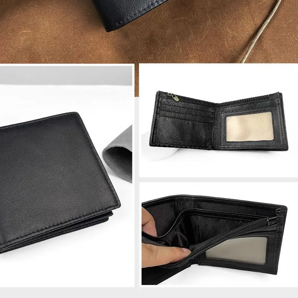 Retro Vintage Genuine Leather Wallet Multi-Card Slot Handmade Short Wallet Lightweight Slim Design Male Purse Male Accessory