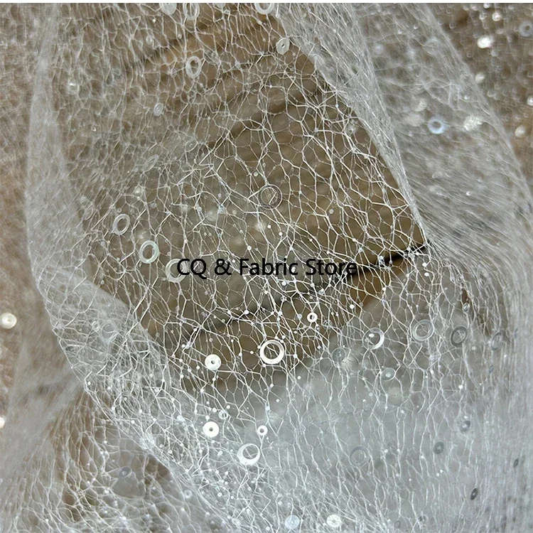 Sparkling Fine Mesh Soft Three-dimensional Plasticity Netting Fabric For Wedding Veils And Headpieces DIY Lace Fabric Designer